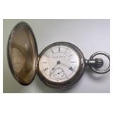 Hamilton Watch Co. 17 Jewels Pocket Watch in A.W.W.Co. Silver Coin Case