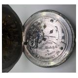 Hamilton Watch Co. 17 Jewels Pocket Watch in A.W.W.Co. Silver Coin Case