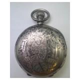 Hamilton Watch Co. 17 Jewels Pocket Watch in A.W.W.Co. Silver Coin Case