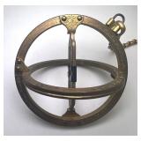 Vintage Brass Armillary Sphere Sundial with Chain