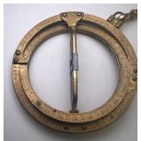 Vintage Brass Armillary Sphere Sundial with Chain