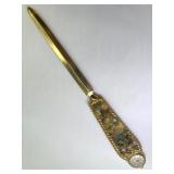 Antique Desk Set with Seth Thomas Clock, Caravelle Watch, Inkwell, and Letter Opener