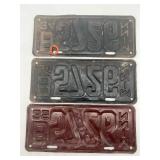 Set of 3 Vintage Minnesota License Plates from 1934 and 1935