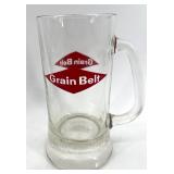 Grain Belt Beer Glass Pitcher with 6 Matching Mugs