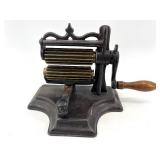 Vintage Cast Iron Pleating Press with Brass Rollers