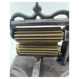 Vintage Cast Iron Pleating Press with Brass Rollers