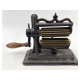 Vintage Cast Iron Pleating Press with Brass Rollers