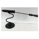 Collection of 3 Antique Hat Ironing Tipping Irons with Stands