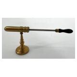 Collection of 3 Antique Hat Ironing Tipping Irons with Stands