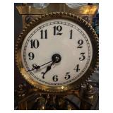 Antique Brass Glass Dome Clock with Rotating Pendulum