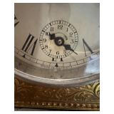 Antique Brass and Silver-Tone Carriage Mantel Clock with Roman Numerals - Germany