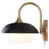 Lot of Alsy 9.5 in. 1-Light Black and Gold Sconce with Metal and Frosted Glass Shade Customer Returns See Pictures