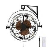 FANNEHONNE 18 in. Black Farmhouse Ceiling Fan with Light Cage Enclosed Ceiling Fan with Remote Modern Bedroom Ceiling Light w/ Fan Customer Returns See Pictures