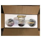 Rennnsan Mattheo 23.23 in. W 3-Light Matte Black with Brushed Gold Half-Cut Dome Metal Vanity Light  Customer Returns See Pictures