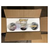 Rennnsan Mattheo 23.23 in. W 3-Light Matte Black with Brushed Gold Half-Cut Dome Metal Vanity Light  Customer Returns See Pictures