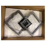 HUOKU Lumin Integrated LED 20 in.W Black Geometric Flush Mount Ceiling Light with Acrylic Crystal for Living Room Bathroom Customer Returns See Pictures