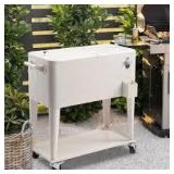 Karl home 80 qt. Food & Beverage Hard-Side Patio Cooler Milky White Customer Returns See Pictures