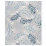 SAFAVIEH Sunrise Gray/Blue Ivory 8 ft. x 10 ft. Oversized Tropical Reversible Indoor/Outdoor Area Rug  Cushions Customer Returns See Pictures