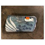 SAFAVIEH Sunrise Gray/Blue Ivory 8 ft. x 10 ft. Oversized Tropical Reversible Indoor/Outdoor Area Rug  Cushions Customer Returns See Pictures