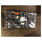 Beverly Rug Lightweight Geometric Black/White 6 ft. x 9 ft. Reversible Plastic Indoor/Outdoor Area Rug Customer Returns See Pictures