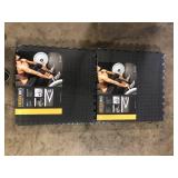 Puzzle Exercise Mat Black 24 in. x 24 in. x 0.5 in. EVA Foam Interlocking Tiles with Border (24 sq. ft.)  Customer Returns See Pictures