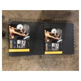 Puzzle Exercise Mat Black 24 in. x 24 in. x 0.5 in. EVA Foam Interlocking Tiles with Border (24 sq. ft.)  Customer Returns See Pictures