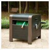 LIBERTY GARDEN 200 ft. Bronze Steel Elegant Hose Box Garden Hose Reel Customer Returns See Pictures