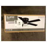 Hampton Bay Colton 52 in. Indoor Flat Bronze Low Profile Ceiling Fan with Light Kit and Bright White LED Bulbs Included  Customer Returns See Pictures