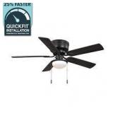 Hampton Bay Colton 52 in. Indoor Flat Bronze Low Profile Ceiling Fan with Light Kit and Bright White LED Bulbs Included  Customer Returns See Pictures