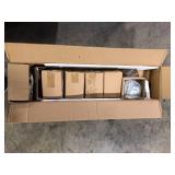 Progress Lighting Alexa Collection 4-Light Antique Bronze Chandelier with Etched Umber Linen Glass  Customer Returns See Pictures