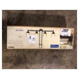 Progress Lighting Alexa Collection 4-Light Antique Bronze Chandelier with Etched Umber Linen Glass  Customer Returns See Pictures