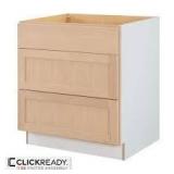Hampton Bay 30 in. W x 24 in. D x 34.5 in. H Ready to Assemble Sink Base Kitchen Cabinet in Unfinished with CLICKREADY Technology  Customer Returns See Pictures