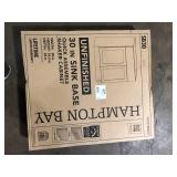 Hampton Bay 30 in. W x 24 in. D x 34.5 in. H Ready to Assemble Sink Base Kitchen Cabinet in Unfinished with CLICKREADY Technology  Customer Returns See Pictures