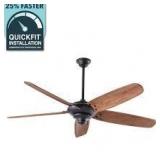 Home Decorators Collection Altura 68 in. Matte Black Ceiling Fan with Downrod, Remote Control and Reversible DC Motor; Light Kit Compatible   Customer Returns See Pictures