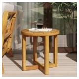 Noble House Province Teak Circular Wood Outdoor Patio Side Table   Customer Returns See Pictures