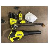 RYOBI ONE+ HP 18V Brushless Cordless Battery 15 in. String Trimmer & 510 CFM Leaf Blower Combo Kit w/4.0 Ah Battery & Charger Customer Returns See Pictures