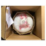 Home Decorators Collection Pompton 12 in. 1-Light Gold Semi-Flush Mount Ceiling Light Fixture with White Ribbed Glass Customer Returns See Pictures