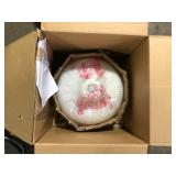 Home Decorators Collection Pompton 12 in. 1-Light Gold Semi-Flush Mount Ceiling Light Fixture with White Ribbed Glass Customer Returns See Pictures