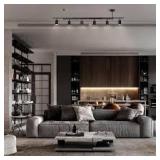 Globe Electric West 64 in. 6-Light Matte Black Track Lighting with 2 x Center Swivel Bars Customer Returns See Pictures