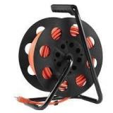 SVOPES Extension Cord Reel, 100 ft., 12 Gauge/3-Conductor, Max 15 Amps, 12 Amp, Retractable, Extension Cord Reel with 4 Outlets   Customer Returns See Pictures