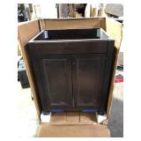 Glacier Bay Delridge 25 in. Single Sink Chocolate Bath Vanity No Sink Included Customer Returns See Pictures