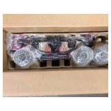 Home Decorators Collection Helenwood 22 in. 3-Light Matte Black Bathroom Vanity Light with Clear Seeded Glass  Customer Returns See Pictures