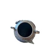 Antique Ornate Bronze Dragon Vase with Lid and Wooden Base