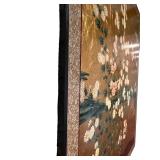 Japanese Gold Leaf 2-Panel Folding Screen with Floral Motif