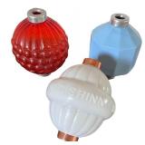 Set of 3 Vintage Glass Lightning Rod Balls