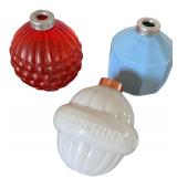 Set of 3 Vintage Glass Lightning Rod Balls