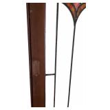 Vintage Stained Glass Panel with Wooden Frame