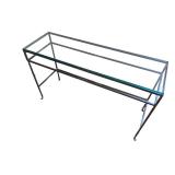 Modern Glass Console Table with Metal Frame