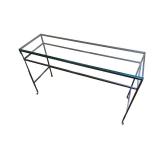 Modern Glass Console Table with Metal Frame
