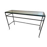 Modern Glass Console Table with Metal Frame